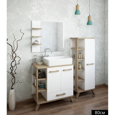 Тумба с раковиной Sanflor Ингрид 80 С000005876 Белая