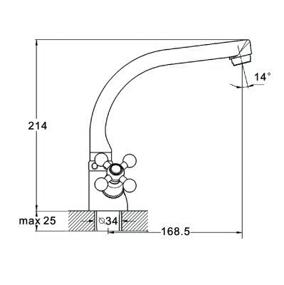 Смеситель для кухни G-Lauf QMT4-D722 Хром