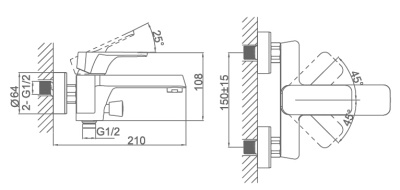 Смеситель для ванны D&K Berlin Steinbeis DA1433216 Хром Белый