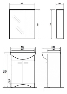Тумба с раковиной Orange Сити 46 Белая