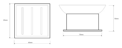 Мыльница Bemeta Plaza 140108191 Хром/Прозрачный