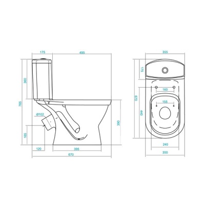 Унитаз Santek Алькор 1.WH30.2.196 с бачком и сиденьем
