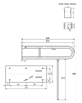 Поручень для ванны Bemeta Help 301102081N Хром