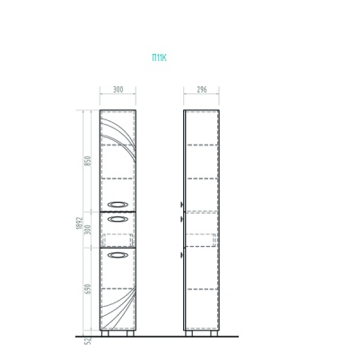 Шкаф пенал Vigo Mirella 30 Белый