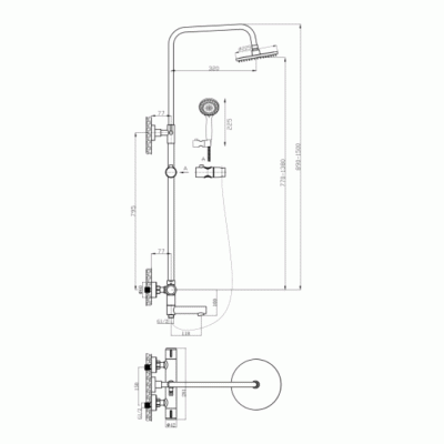 Душевая система Agger Thermo A2461100 Хром