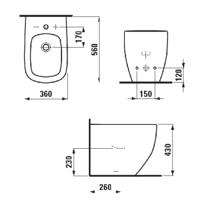 Биде Laufen Palomba 8.3280.1 без крышки