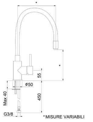 Смеситель для кухни Webert Viper VP920602564 Хром Черный