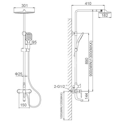 Душевая система SSWW FT33535 Хром