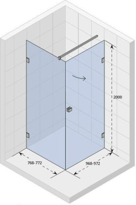 Душевой уголок Riho Scandic Mistral M201 100x80 GX0204202 R профиль Хром стекло прозрачное