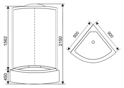 Душевая кабина Arcus AS-103G 90x90 профиль Хром стекла Серые тонированные