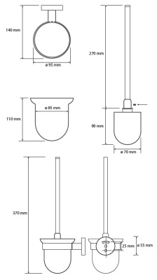 Ершик для унитаза Bemeta White 104113014 Белый матовый