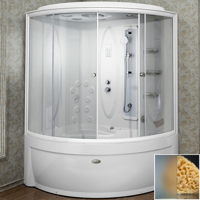 Душевой бокс Radomir Вирсавия 2 170x125 L 1-04-1-1-5-0701 профиль Белый стекло матовое