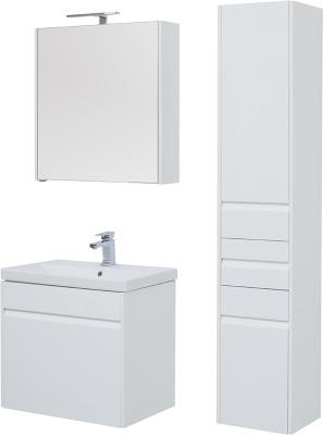 Тумба под раковину Aquanet Палермо 70 203938 подвесная Белый глянец