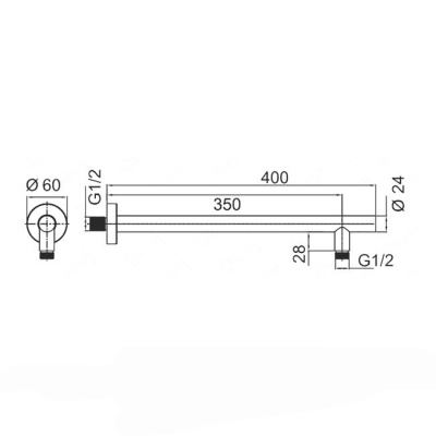 Кронштейн для верхнего душа Aquanet ARY005 Хром