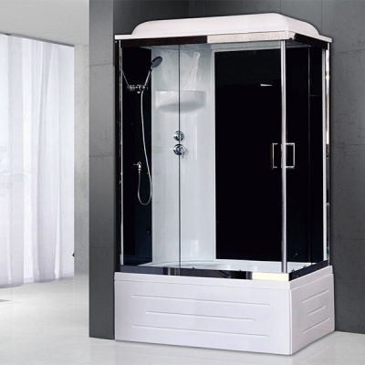 Душевая кабина Royal Bath BP 120х80 RB8120BP6-BT-CH-L стекло прозрачное задняя стенка Черная