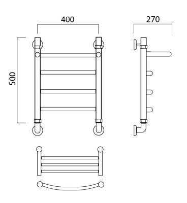 Водяной полотенцесушитель Aquanerzh 02-003A5040 Хром