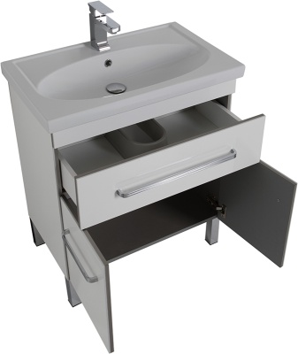 Тумба под раковину Aquanet Сиена 70 189223 1 ящик 2 дверцы Белая