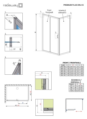 Душевая дверь Radaway Premium Plus DWJ 140 профиль Хром стекло прозрачное