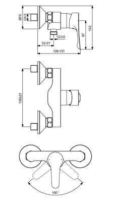 Смеситель для душа Vidima Wave BA415AA Хром
